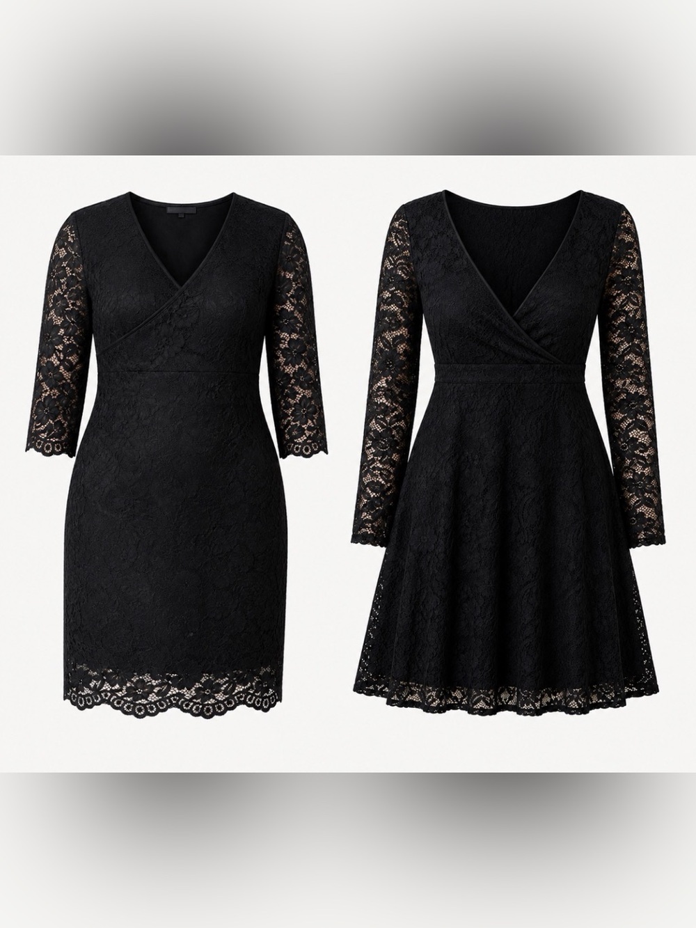 2 Flattering Black Lace Dresses 1XL